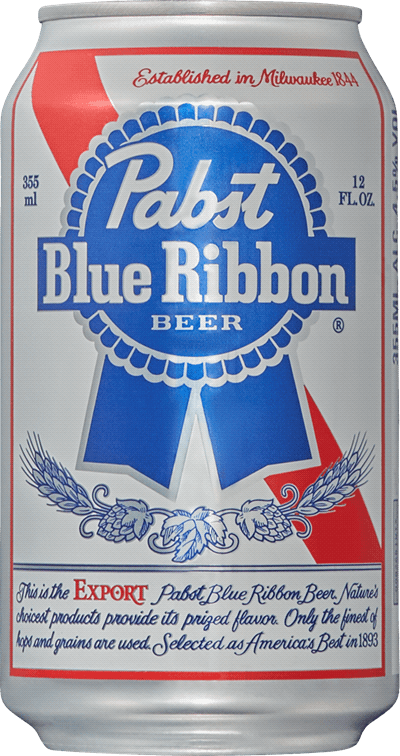 Burk med ölen Blue Ribbon från Pabst