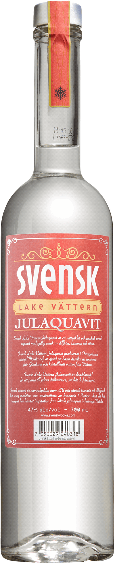 Produktbild för Svensk Lake Vättern Julaquavit