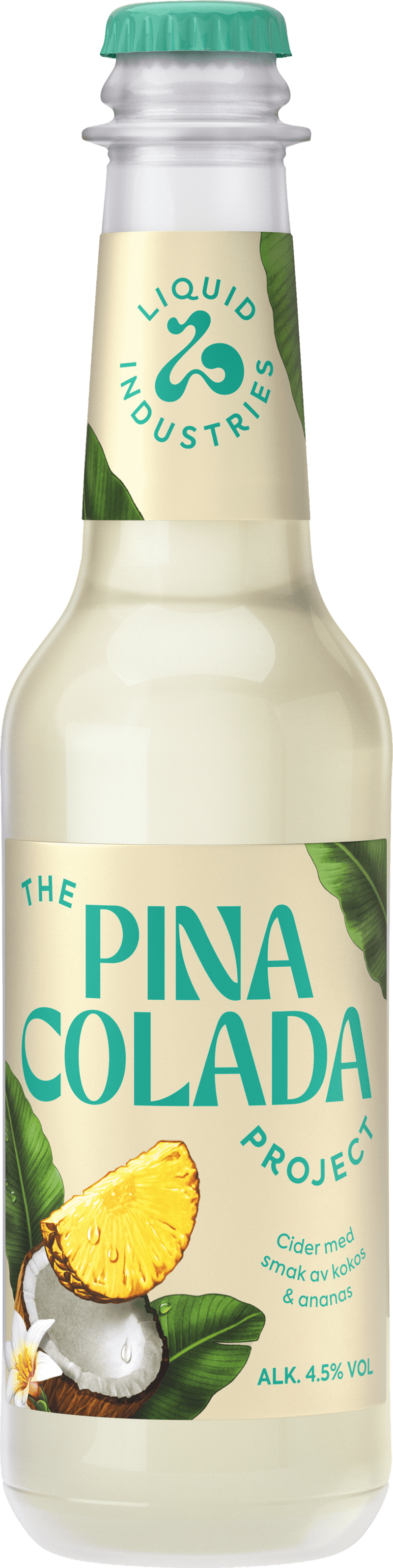 Flaska med The pina colada project som smakar kokos och ananas från Liquid industries