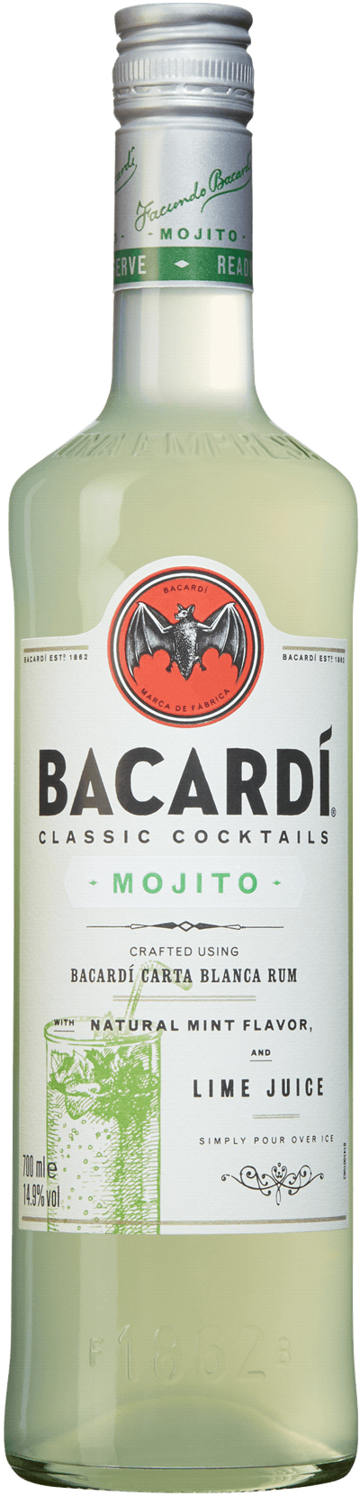 Flaska med Bacardi Mojito Classic